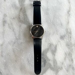 Movado Men's Museum Stainless Steel Watch, Silver/Black Strap